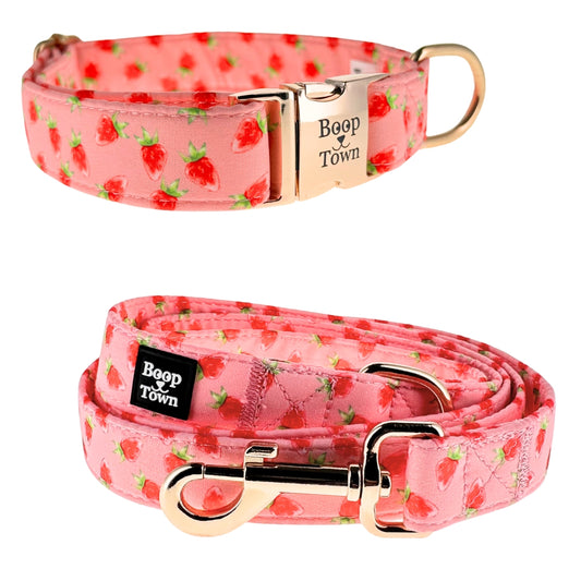 Strawberries Collar + Leash Set