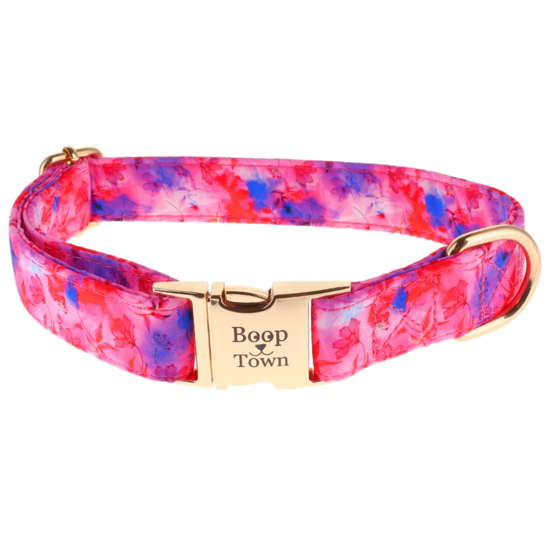 Boop Town Soft Cotton Dog Collar with Metal Buckle