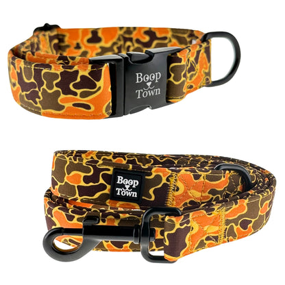 Boop Town Matching Collar and Leash Sets - Soft Cotton with Metal Buckle