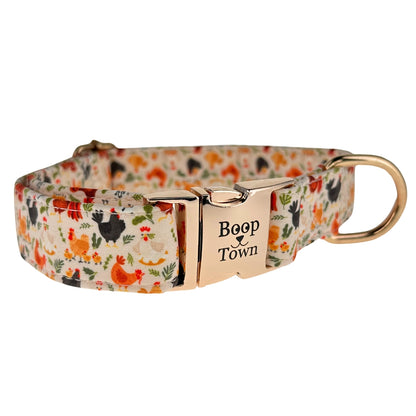 Boop Town Soft Cotton Dog Collar with Metal Buckle