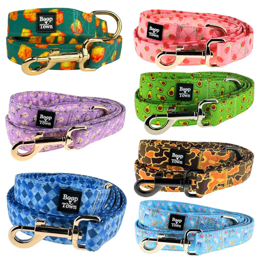 Boop Town 5ft Soft Cotton Dog Leashes with Metal Hardware