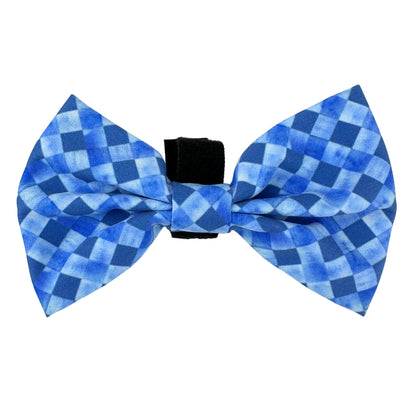 100% Cotton Dog Bow Tie with Easy Collar Attachment | Universal Soft Adjustable Pet Bows Size 2 ¾" × 4 ⅓"